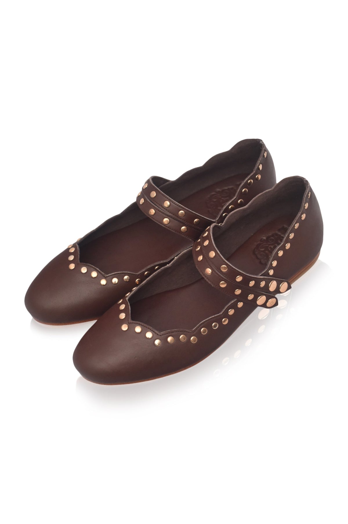 Remy Dual Strap Leather Ballet Flats-2