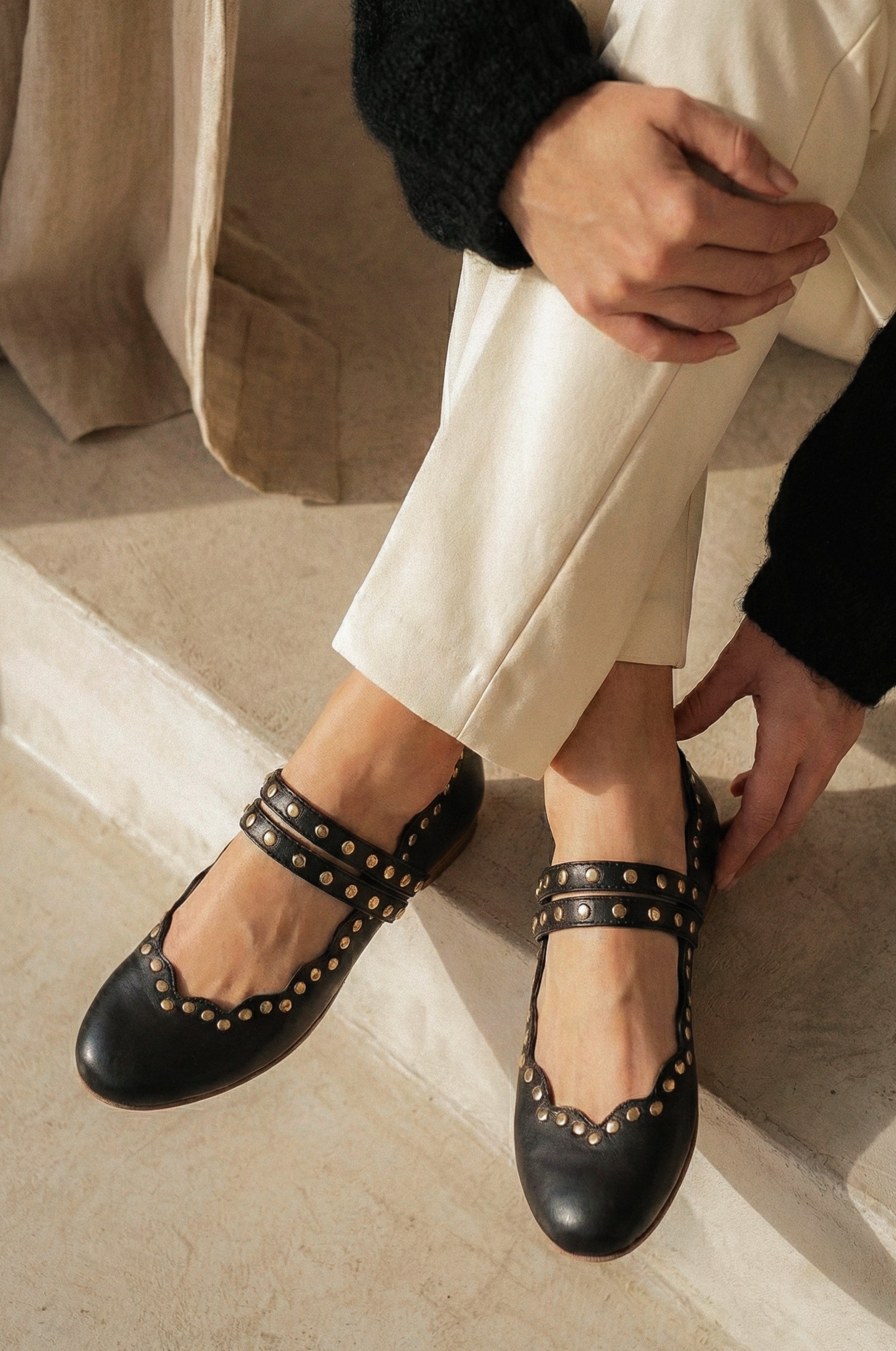 Remy Dual Strap Leather Ballet Flats-0