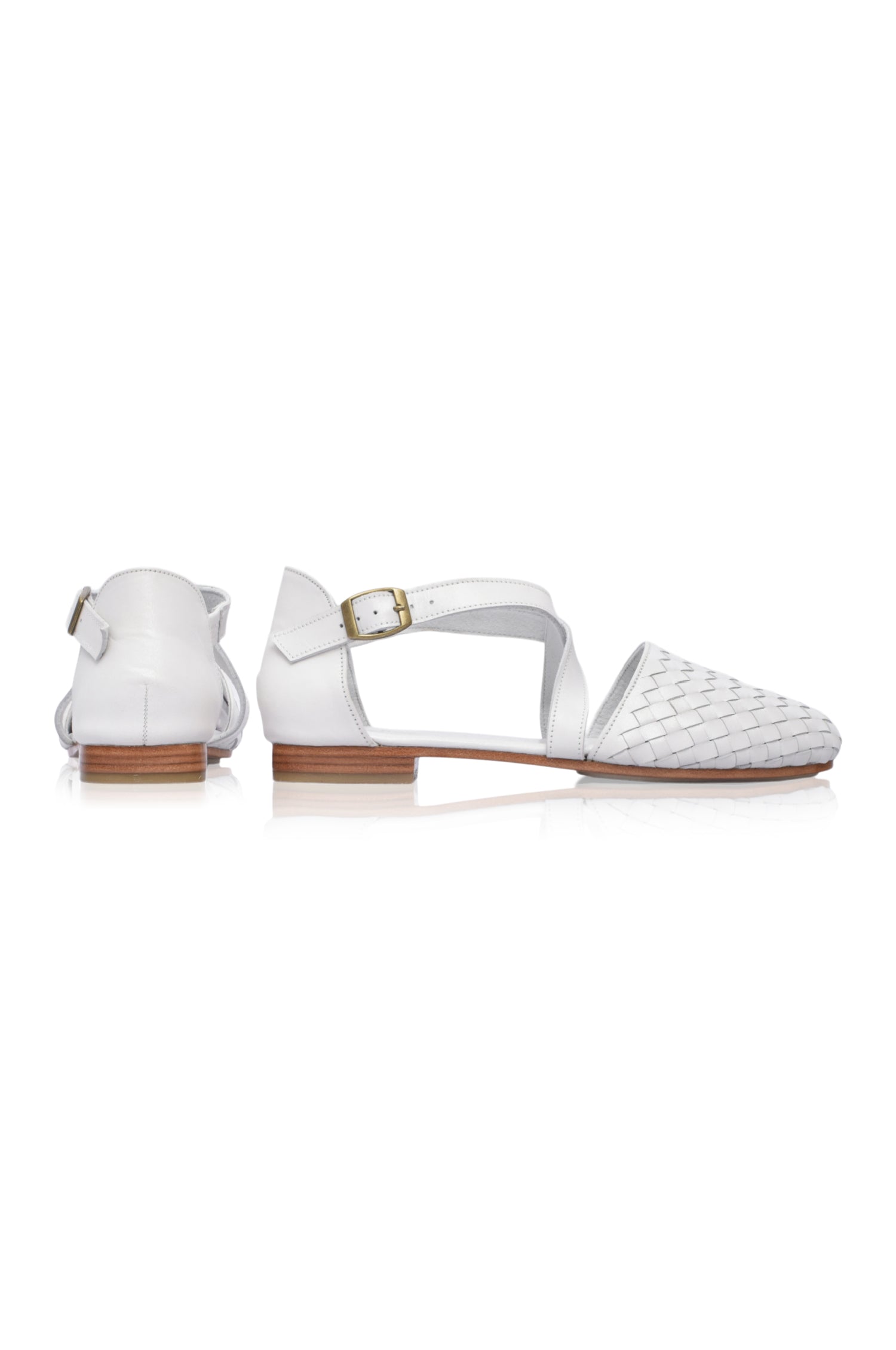Riviera Woven Leather Flats (Sz. 8.5)-2