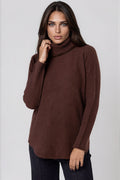 Brown Roll Neck Soft Knit Jumper-0