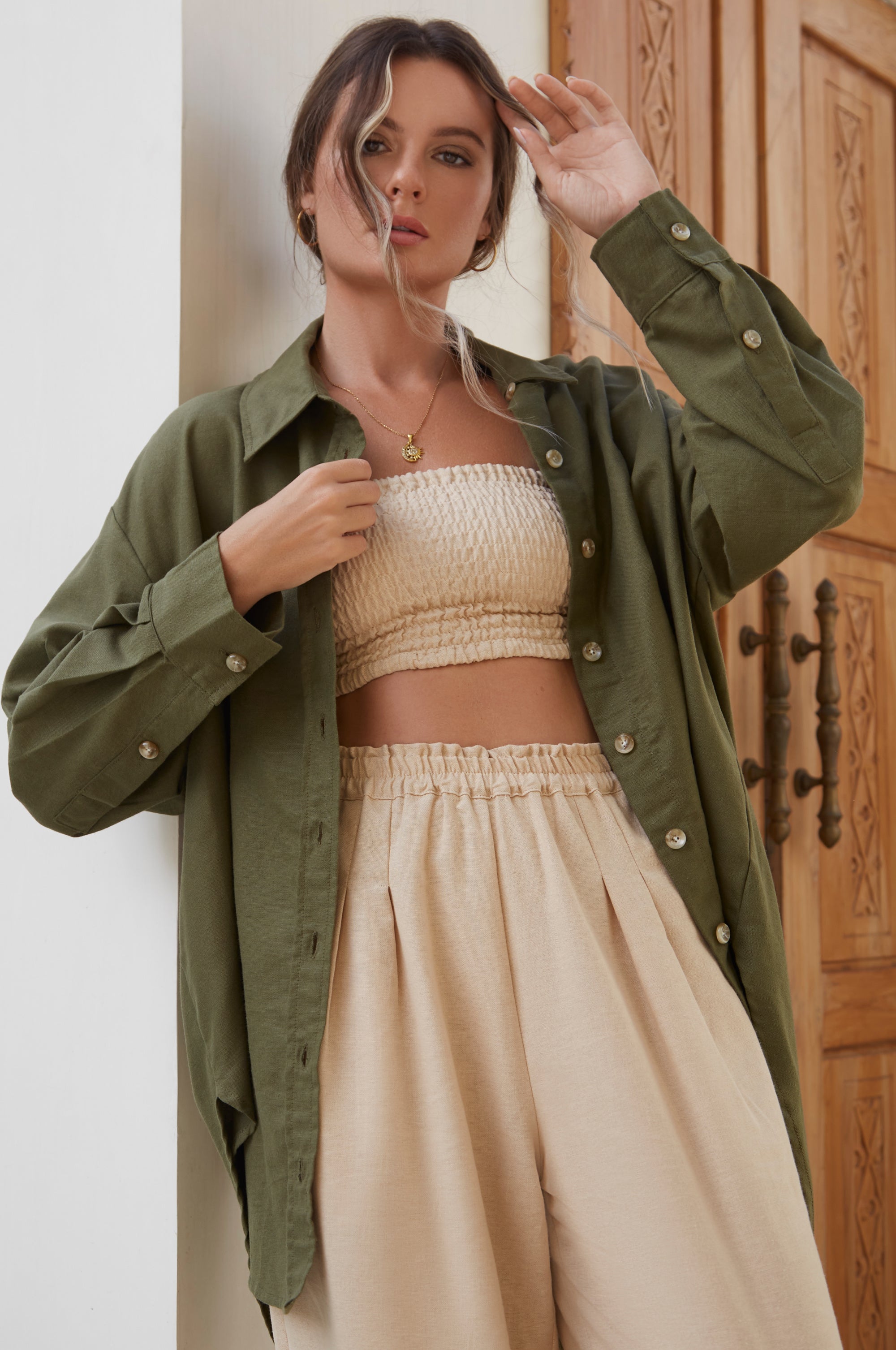 Romania Oversized Linen Shirt (Sale)-2