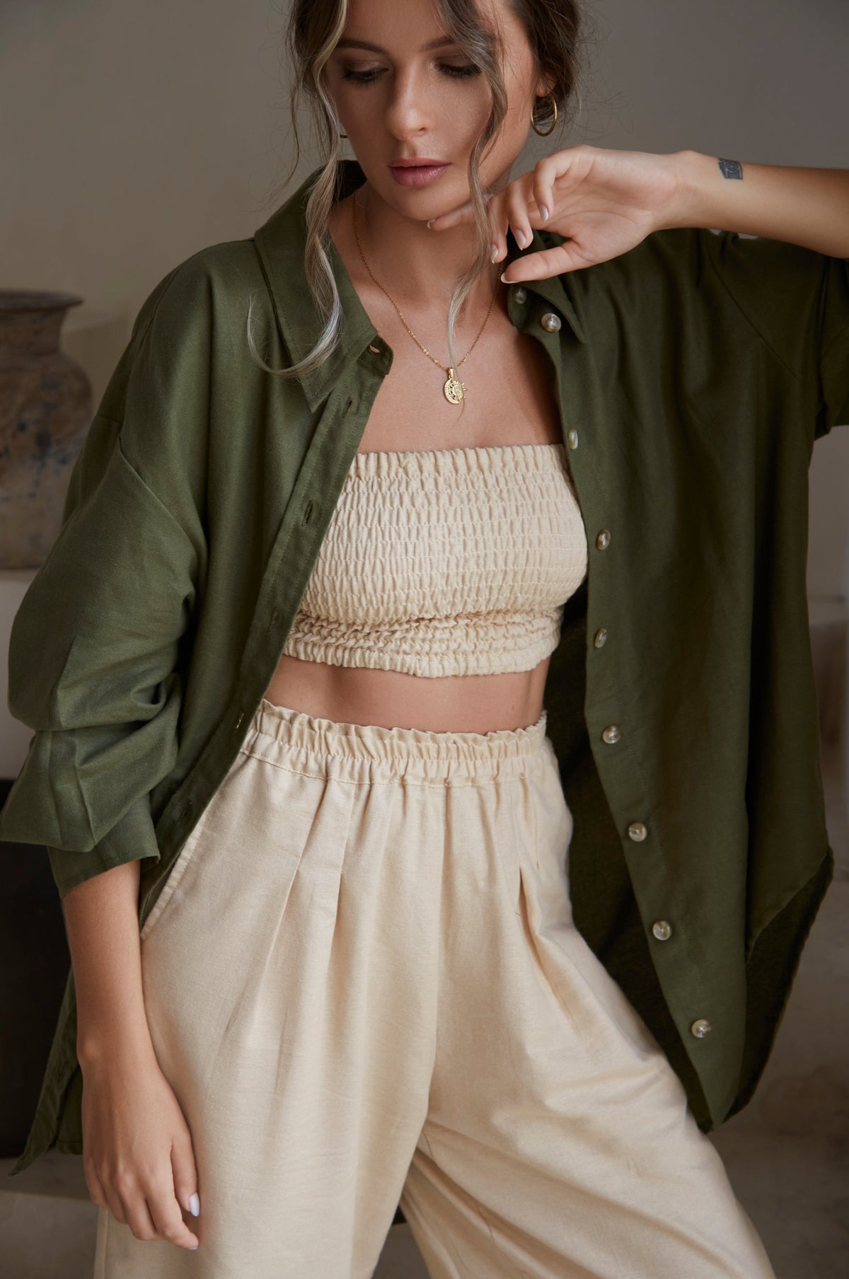 Romania Oversized Linen Shirt (Sale)-1