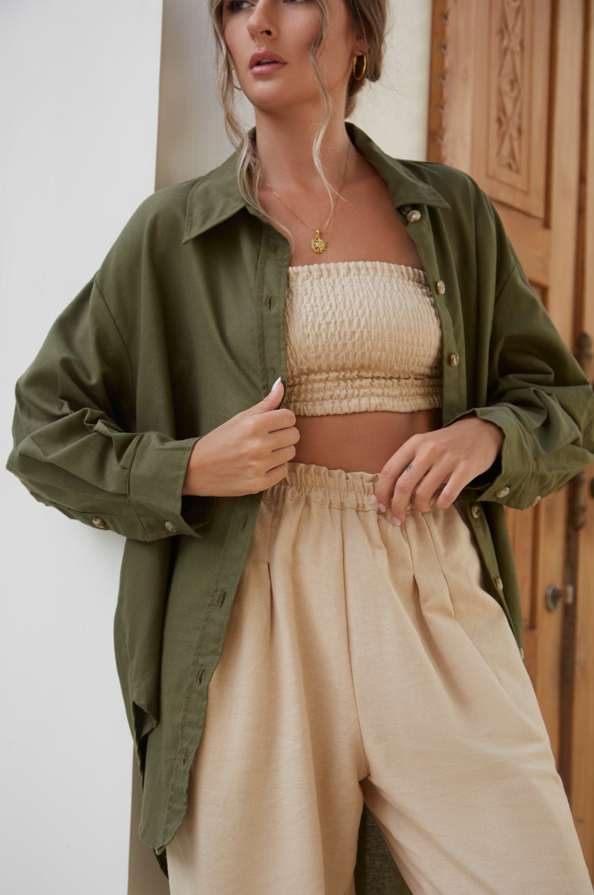 Romania Oversized Linen Shirt (Sale)-3