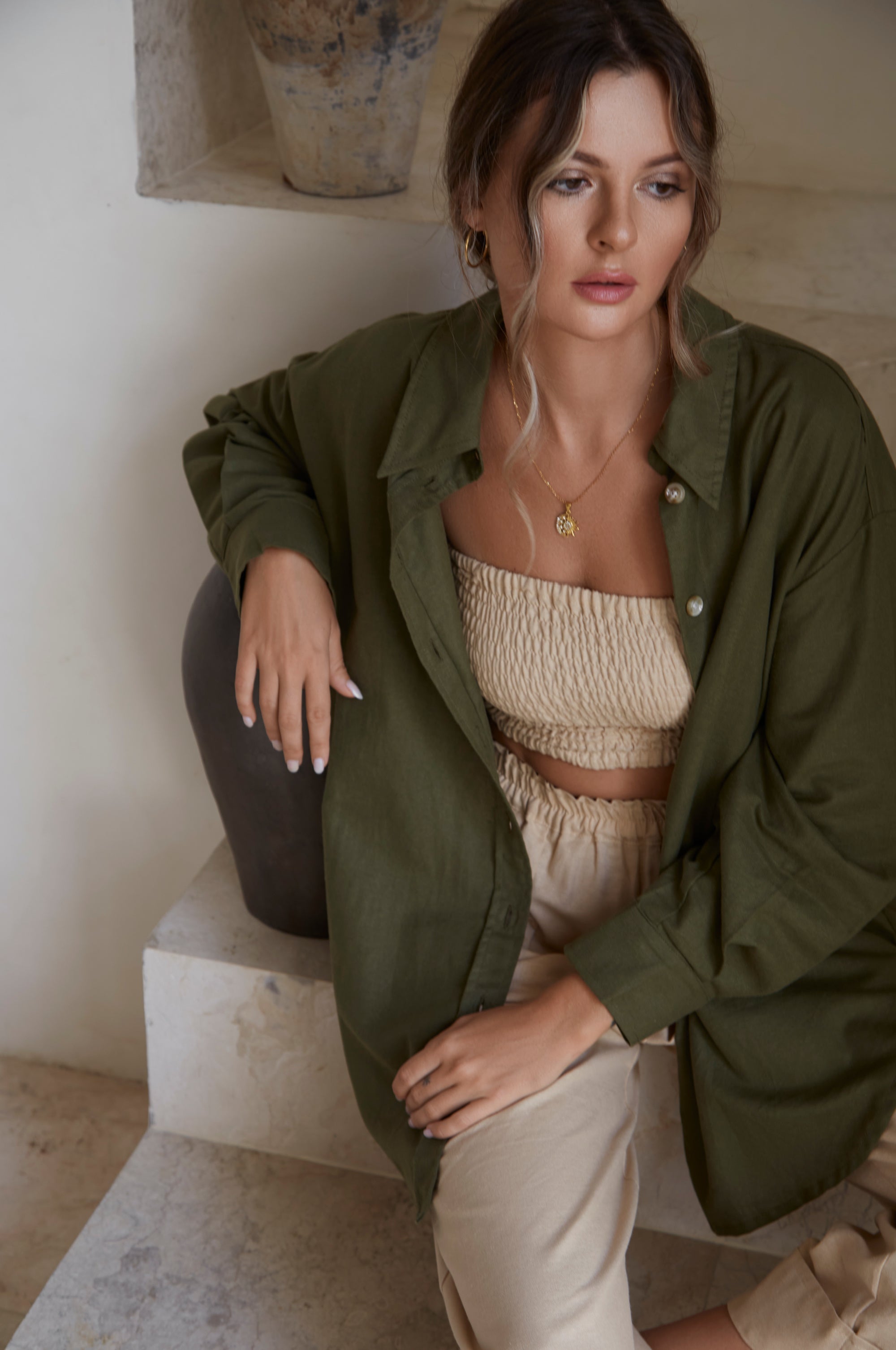 Romania Oversized Linen Shirt (Sale)-0