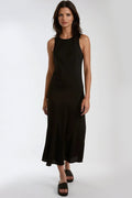 Black Round Neck Maxi Dress-0