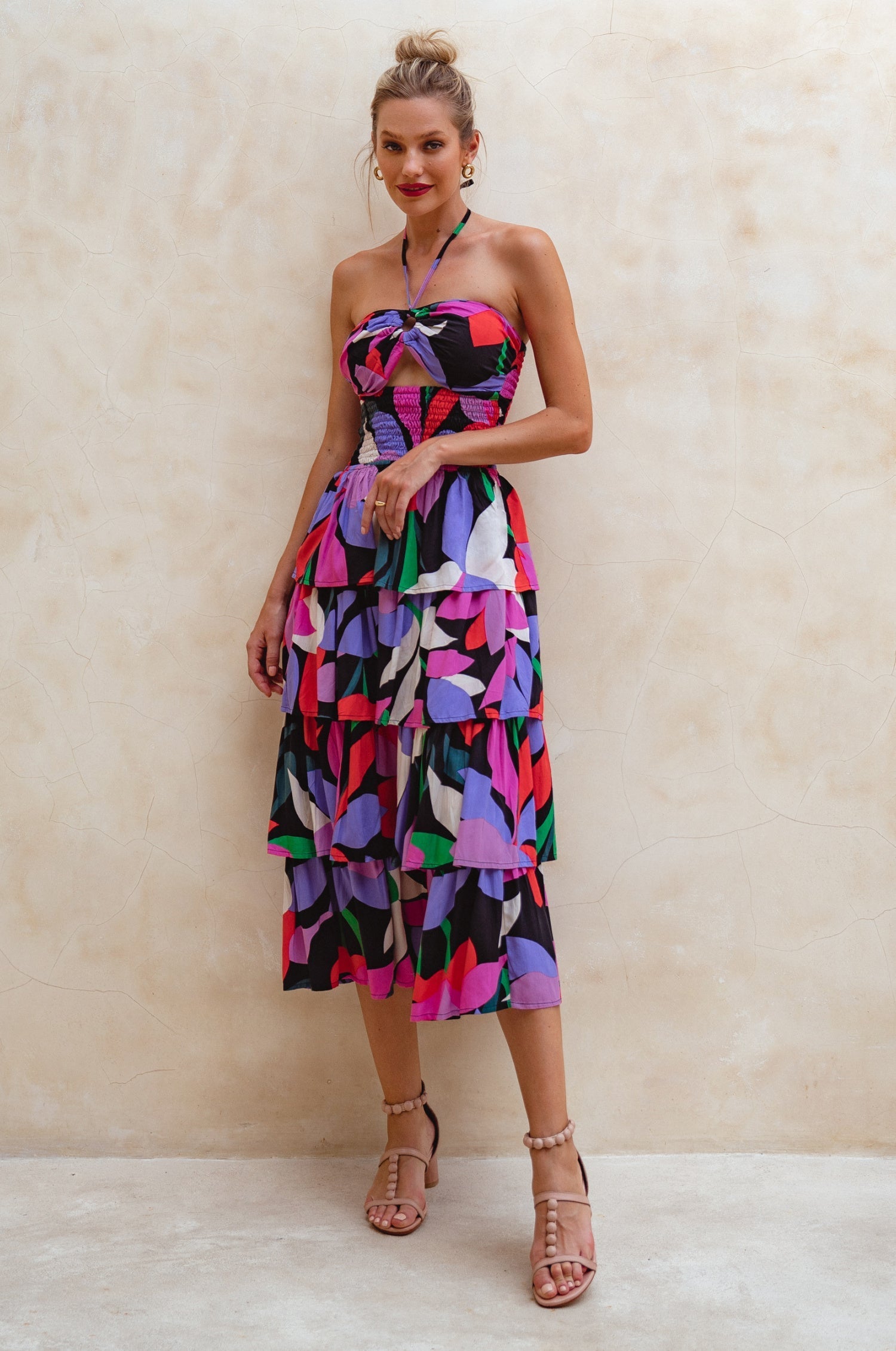 Roxane Halter Neck Midi Dress (Sale)-6
