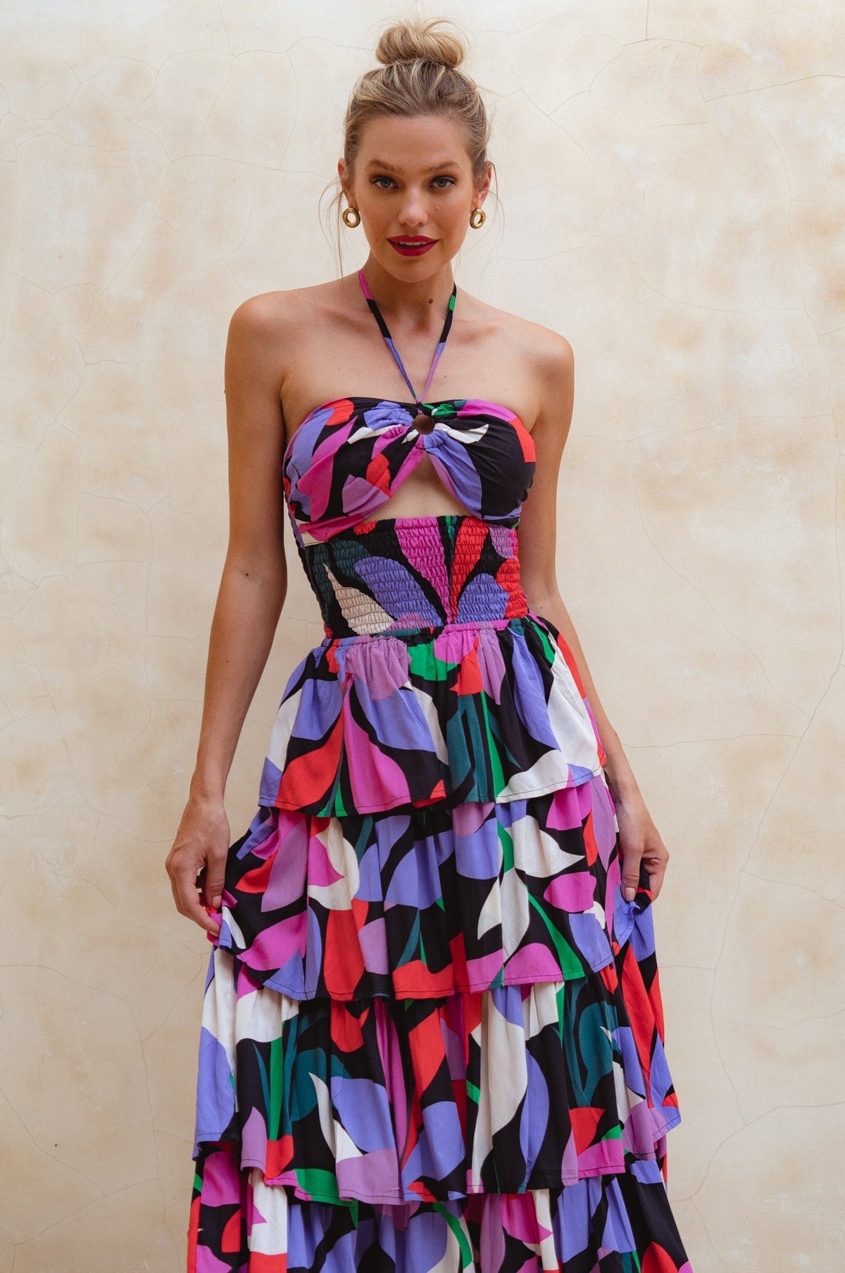 Roxane Halter Neck Midi Dress (Sale)-0