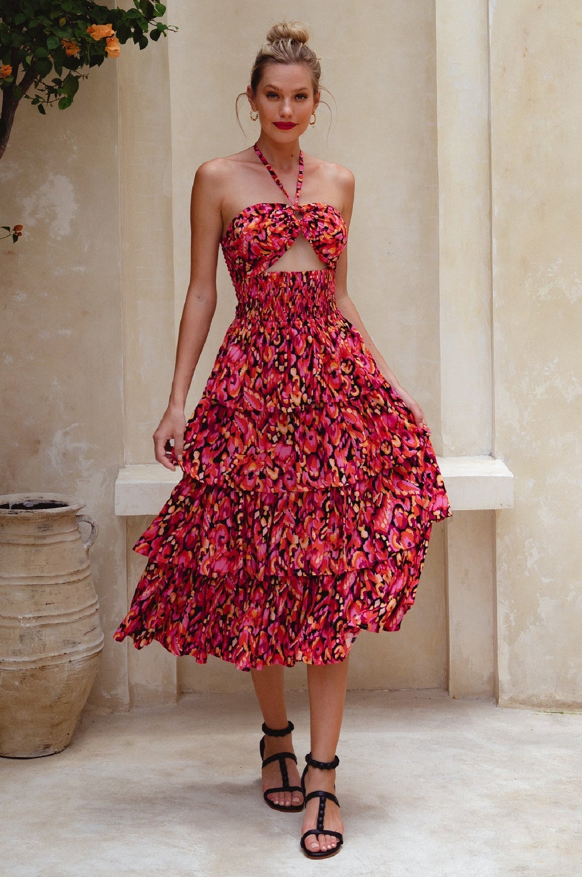 Roxane Halter Neck Midi Dress (Sale)-1
