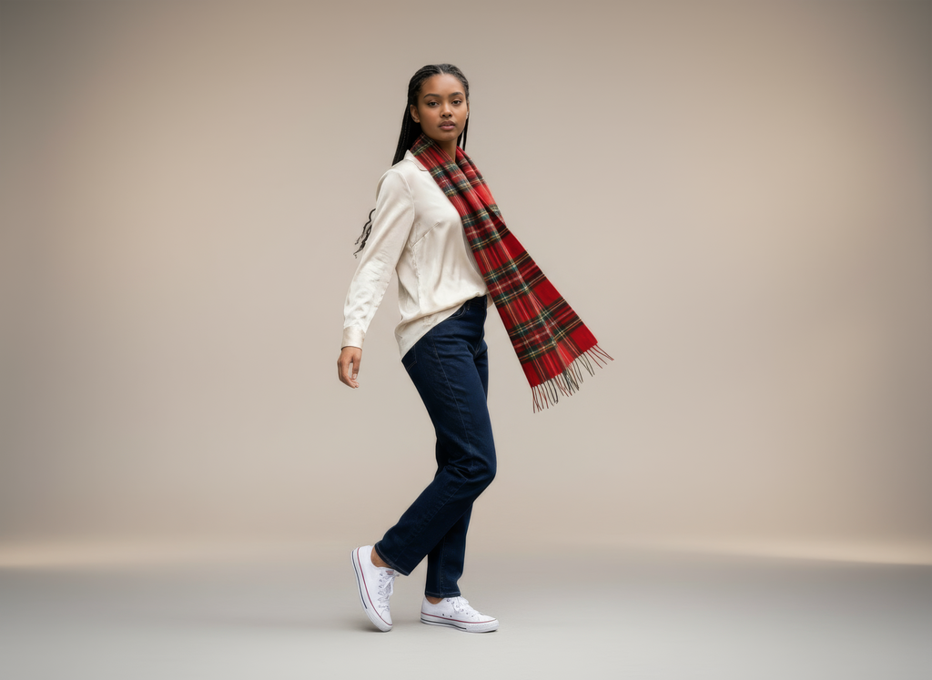 Royal Stewart Merino Scarf-1