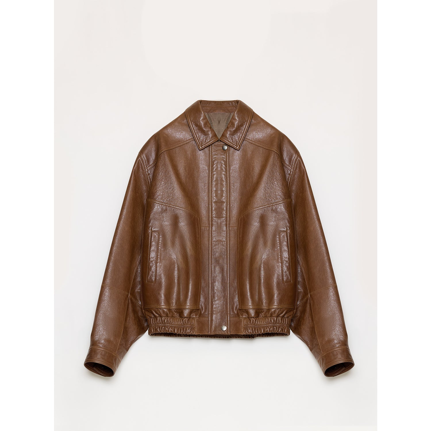 "Fashionable Luke" imported waxed sheep leather retro work jacket coat for women-6