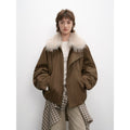 Cutting-edge Style, warm and detachable raccoon fur collar short silhouette down jacket-5