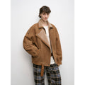 "Jazz Party" motorcycle jacket merino fur short fur coat-5