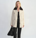 Heavy cotton denim detachable fur collar goose down Detroit jacket for women-5