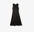 Lightweight and zero-pressure cupro linen textured anti-wrinkle V-neck sleeveless A-line dress-5
