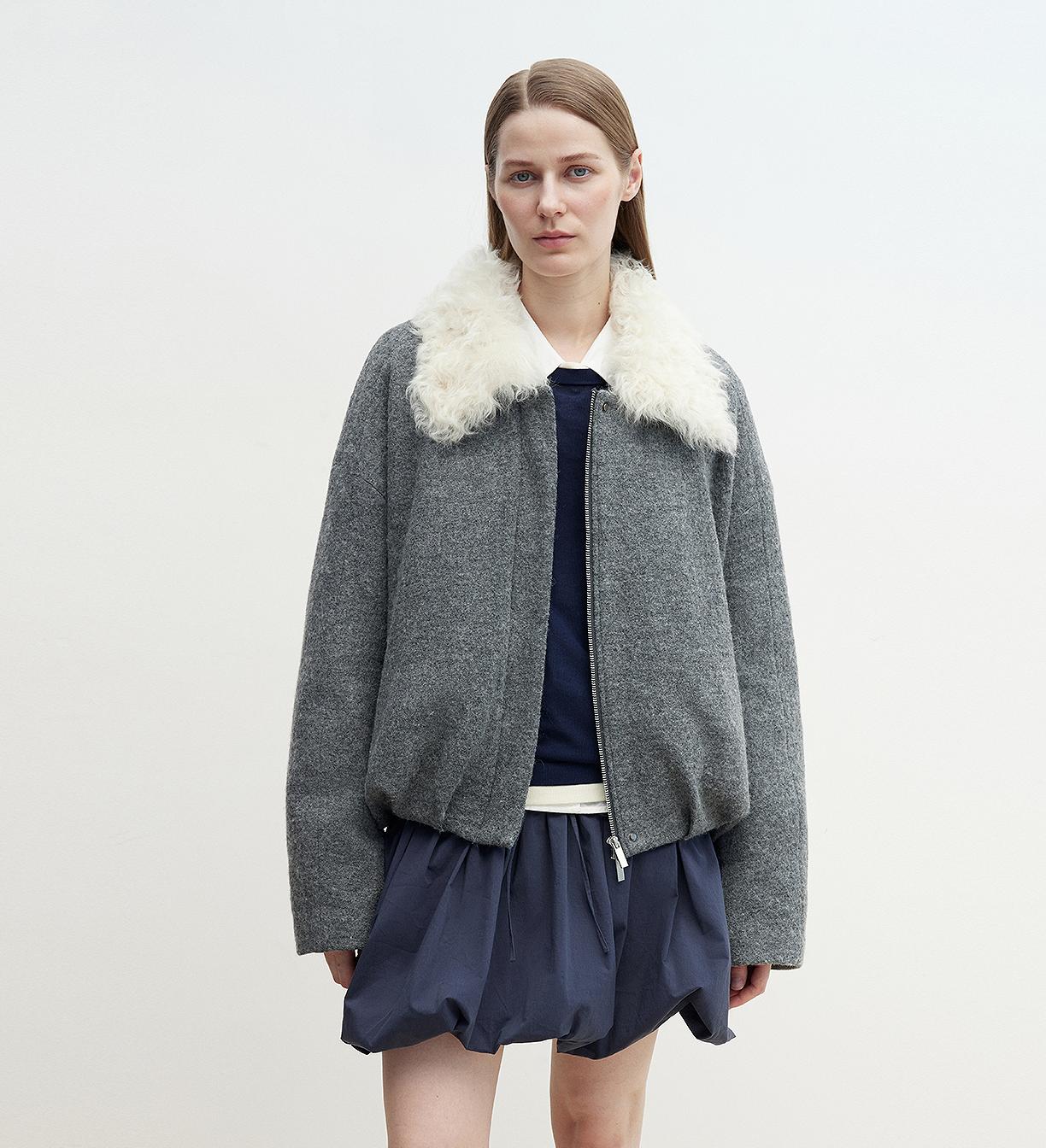 "Johnny" short parka in Tuscan fur collar with removable lining-4