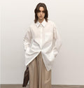 "Heart's Desire" high-end high-density nylon cotton drapes stylish all-match silhouette shirt-5