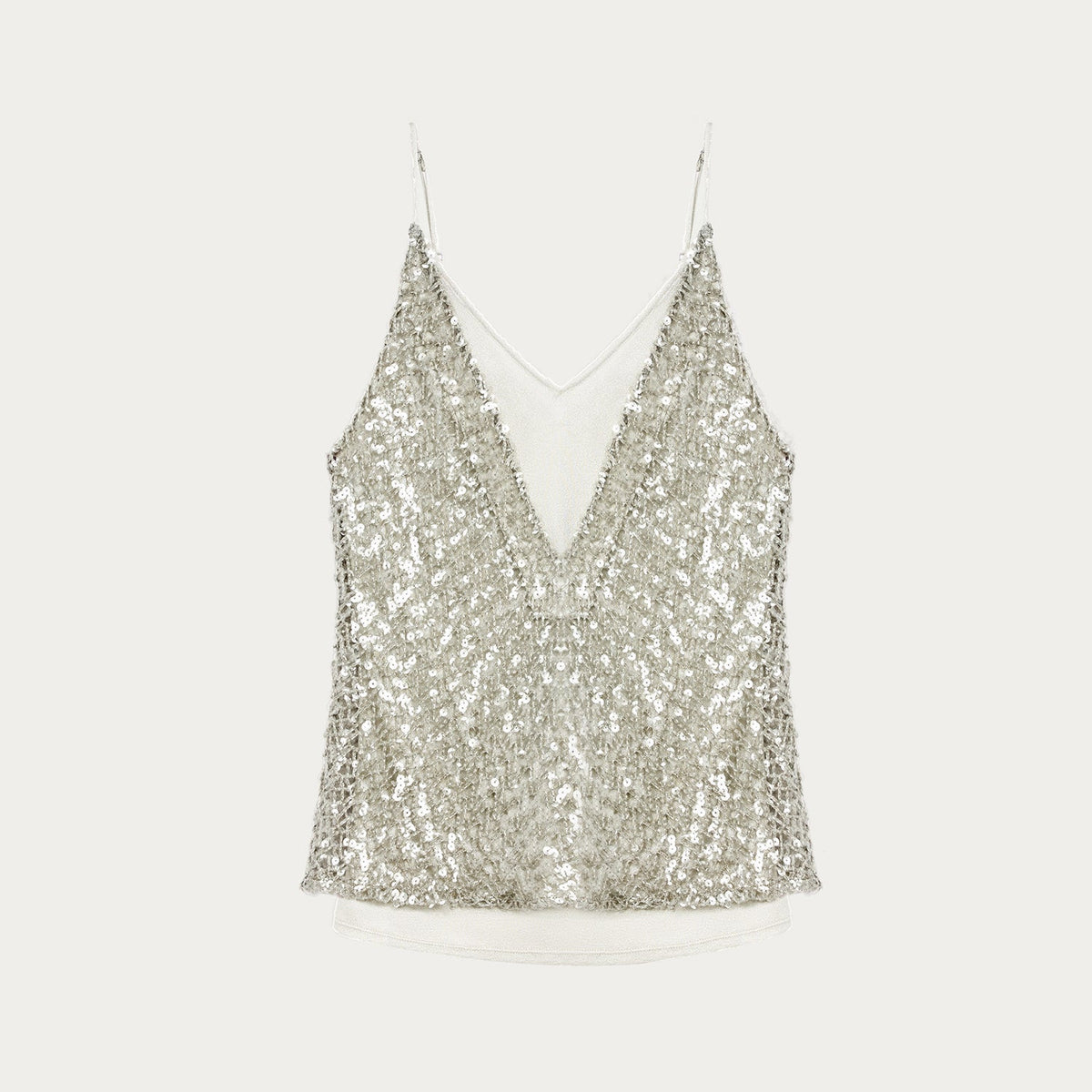 "Dream Catcher" Sequined Net Pattern Fake Two-Piece Deep V Waist Suspender Summer-5