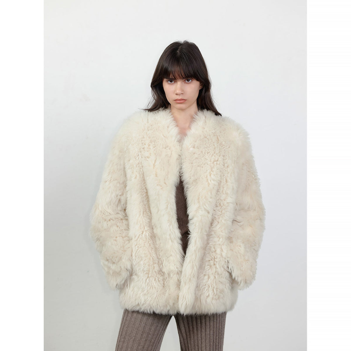 Sea of Love Accompaniment Casual Stand-up Collar Tuscan Sheepskin-5