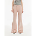 "American High Street" air-spun OE cotton fashionable low-rise fit wide waist drawstring flared pants-1