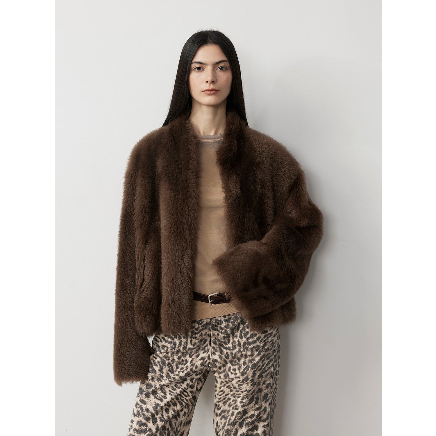 Practical Wearism Casual Urban Drop Shoulder Stand Collar Tuscan Sheepskin-5
