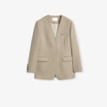 Australian Merino Wool Classic Simple Collarless Deep V-Neck Suit-5