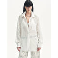 "Ideal Spring Day" Jacquard Hollow Drop Shoulder Shirt Summer-5