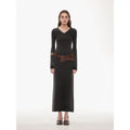 "Kalle Morning" fashionable fermented washed distressed raw edge V-neck waist dress for women-1