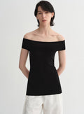 Mulberry silk blended one-shoulder strapless elegant multi-color knitted summer top T-shirt for women-1