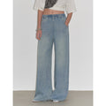 "Dream Street" Cool Lyocell Denim Drape Relaxed Elastic Waist Straight Leg Wide Leg Pants Summer-1