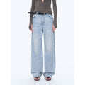 "Art Journey" distressed dirty dyed Tencel cotton jeans-4