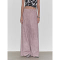 "Light and Shadow Walking" Retro Fashionable Dirty Printed Reverse-Fold Mid-Low-Waist Double-pleat Straight-leg Wide-Leg Casual Pants-4
