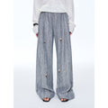 "Free Afterglow" Retro style linen wide-leg casual pants-1