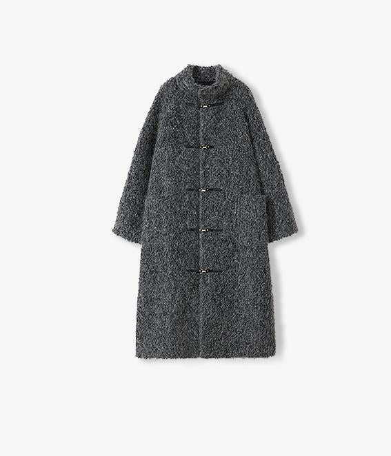 "Parisian Affair"Circle Long Fur Toggle Coat for Women-5