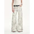 "Phantom" original snake print flared denim trousers-1