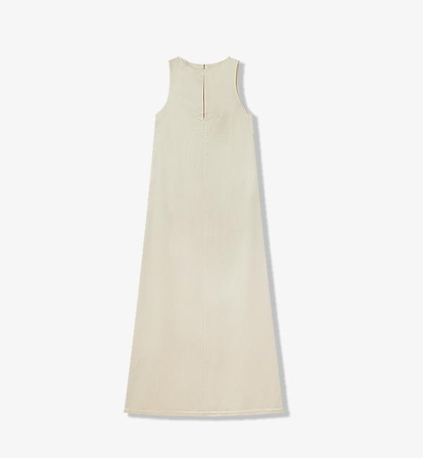 "Corridor Stride" skin-friendly and delicate imported acetate wool slimming hollow neckline A-line dress-5