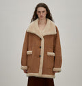 “Makino Tour ”Pure Wool And Artificial Compound Suede Shearling Coat-5