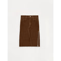 "Early Spring Sun" Retro Distressed Flocked Denim Straight Skirt Side Zipper Slit Skirt-5