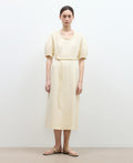 "April Story" 3D U-neck split waist curved skirt knitted dress for women-1