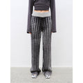 "Winter Date" fashionable slim silhouette permeation printing and dyeing process loose knitted straight pants-1