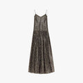 "Floating Lights" Retro Paisley Print Silk Holiday Sling Dress-5