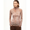[FF×JW Rich Dusk] Exquisite and fashionable mesh rendering high collar T-shirt bottoming shirt-5