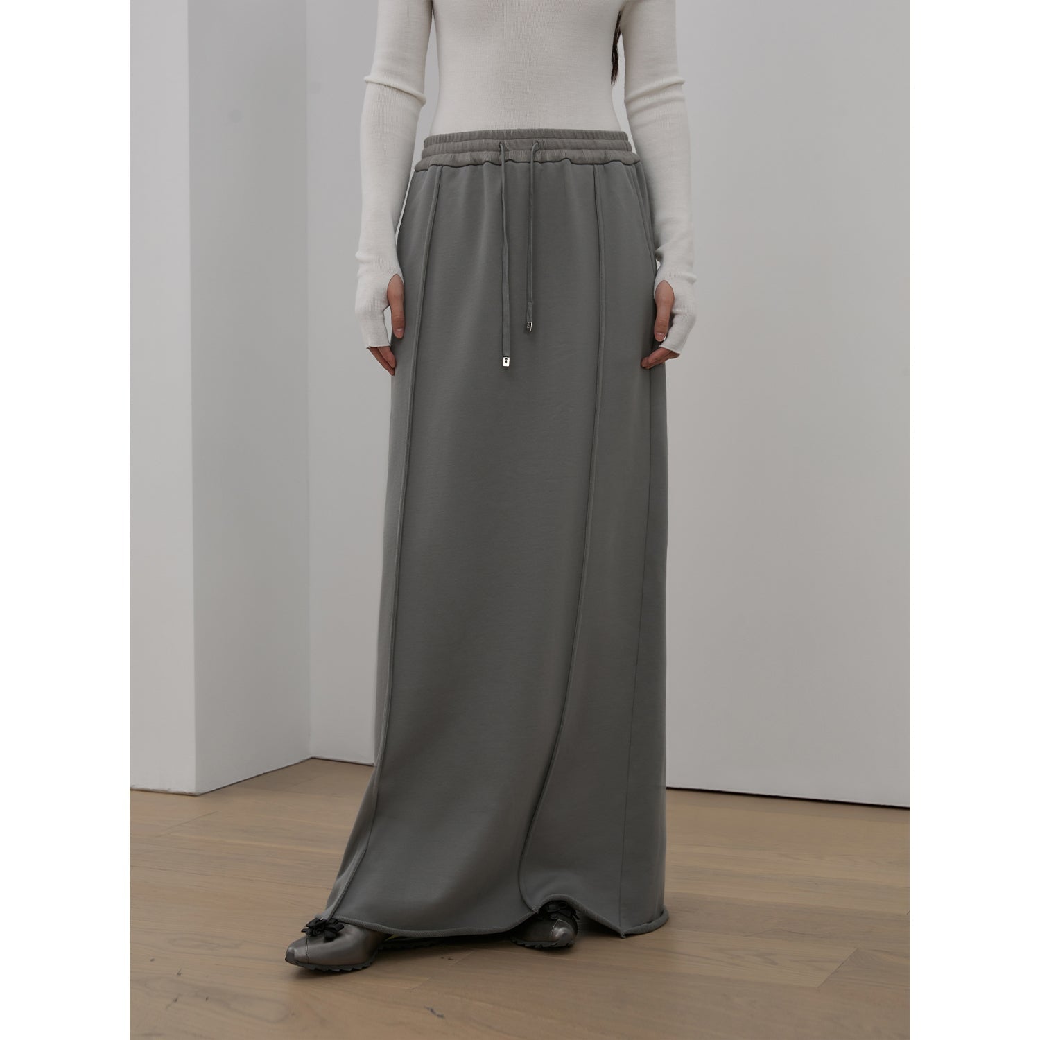 "Cloudy Star"Lazy Dress ,Sporty style color-blocked drawstring women's skirt-1