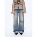 "Refreshing West Coast" Straight-Cut Selvedge Jeans with Smudged & Splashed Ink Detailing-5