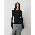 Lyocell wool stretch comfortable breathable fit minimalist solid color long-sleeved T-shirt-5