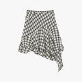 "Full-level ballet" Tencel acetate plaid irregular A-line skirt-5