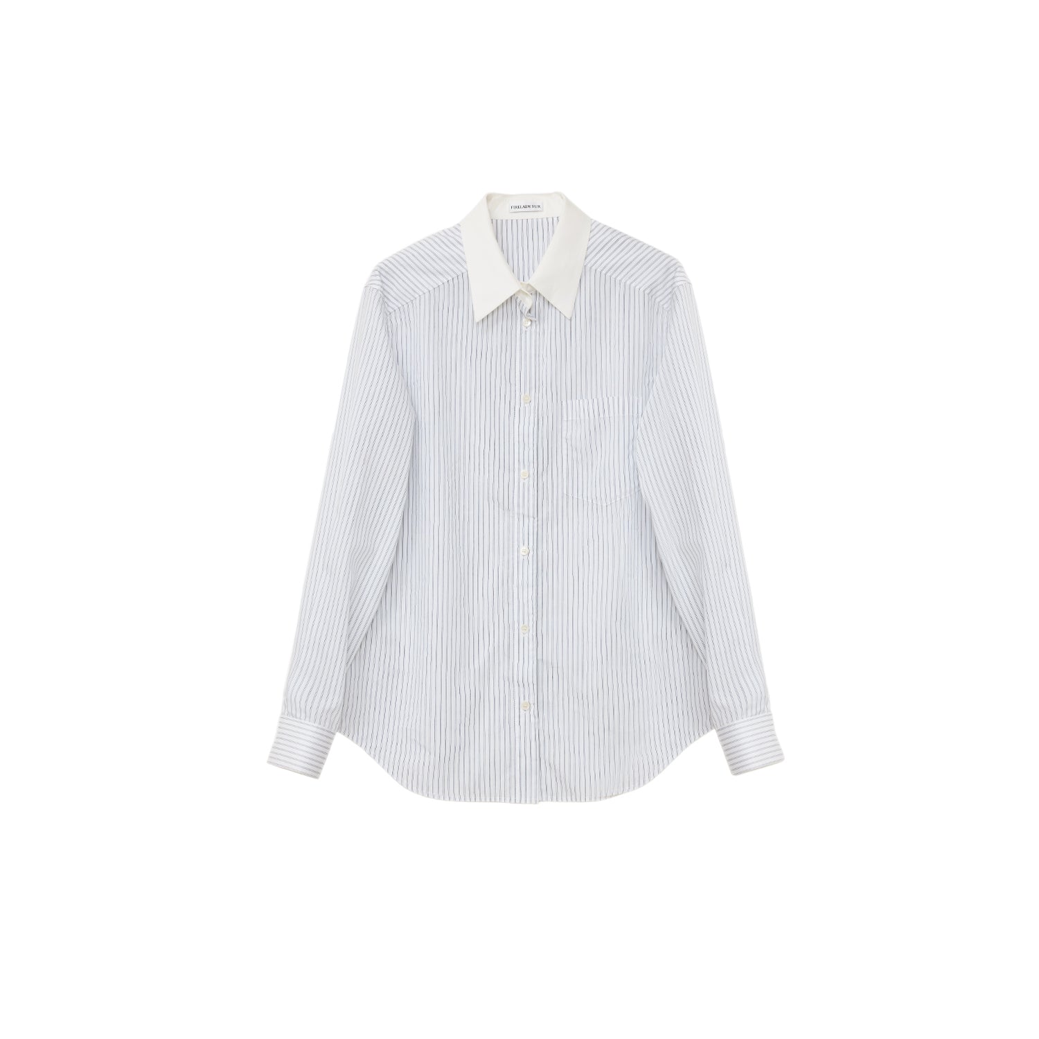 [FF×JW Ghosn Stripe] Lapel contrast classic striped shirt-5