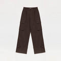 "Leisure First" Personalized three-dimensional large patch pocket straight wide-leg work trousers-5