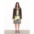 Florence Retro Layered Spliced Fox Fur Collar Short Jacket Winter-2