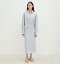 "Romantic Vibes" Cross-Placket Loose Long-Staple Cotton Shirt Dress-0
