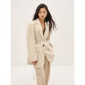 "Dark Side of the Moon"Imported wide-shoulder lightweight lace-up suit leather jacket textured genuine leather jacket-5